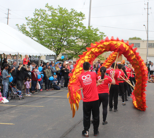 the Cleveland OCA Dragon Dance Team at the 2018 Cleveland Asian Festival