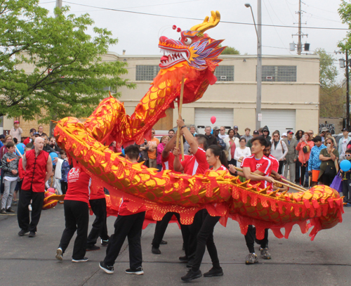 the Cleveland OCA Dragon Dance Team at the 2018 Cleveland Asian Festival
