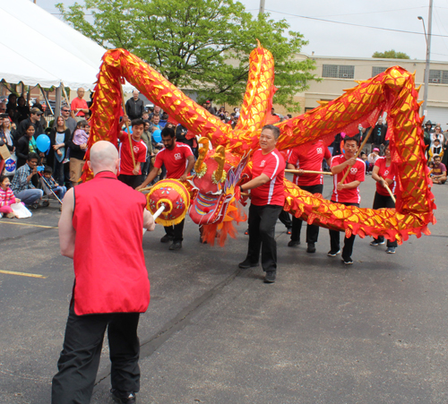 the Cleveland OCA Dragon Dance Team at the 2018 Cleveland Asian Festival