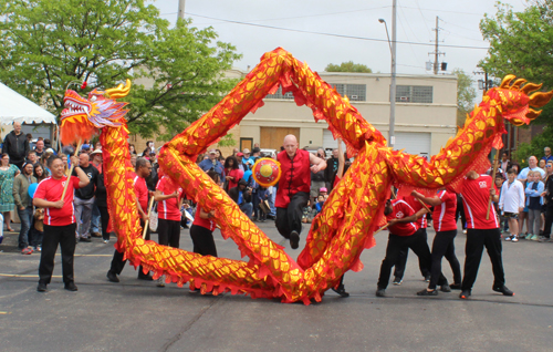 the Cleveland OCA Dragon Dance Team at the 2018 Cleveland Asian Festival