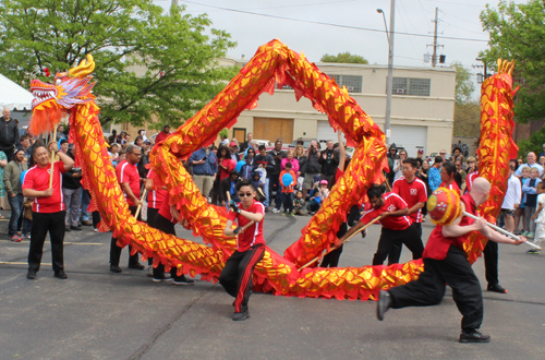 the Cleveland OCA Dragon Dance Team at the 2018 Cleveland Asian Festival