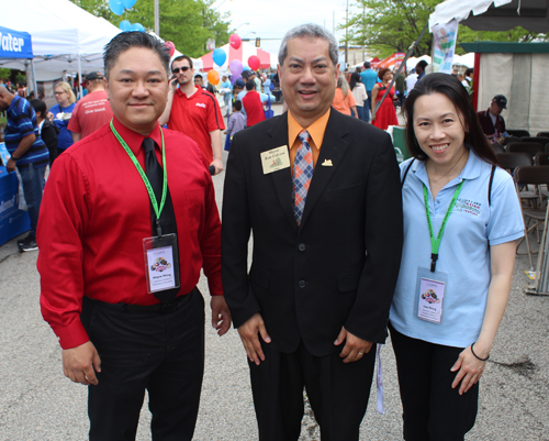 Wayne Wong, Mayor Ron Falconi and Lisa Wong