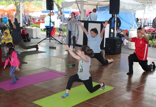 Yoga demo on the Dragon Stage