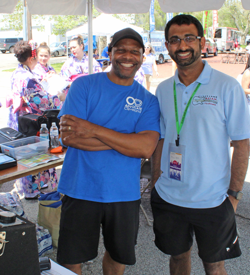 Cleveland Asian Festival volunteers Chris Blackfire and Rohit Shastry