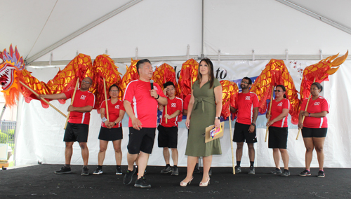 OCA Dragon Team at Cleveland Asian Festival with MC Lynna Lai