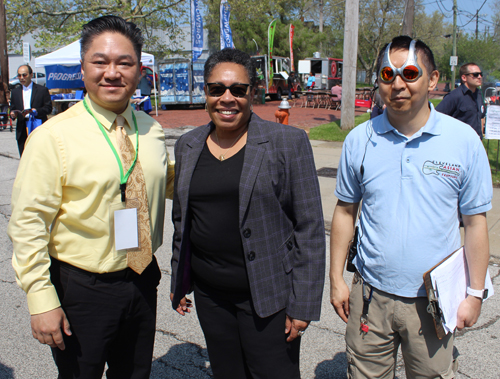 Wayne Wong, Marcia Fudge and Johnny Wu