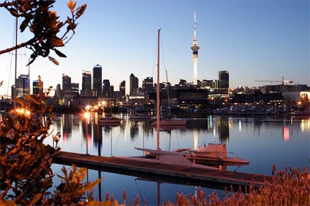 Skyline of Auckland, New Zealand's most populous city