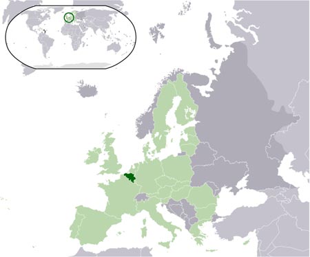 Map of Belgium in Europe Location of Belgium in Europe
