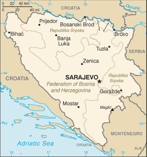 Map of Bosnia