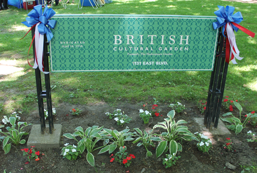 British Cultural Garden sign in Cleveland