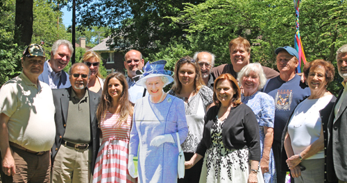 Cleveland Cultural Gardens Federation members pose with the Queen