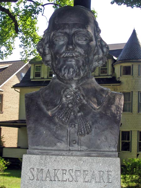 William Shakespeare statue in British Cultural Garden in Cleveland Ohio (photo by Dan Hanson) aka Shakespeare Garden