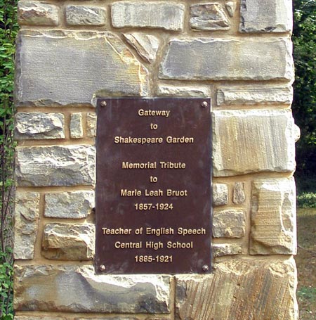 British Cultural Garden in Cleveland Ohio (photo by Dan Hanson) aka Shakespeare Garden