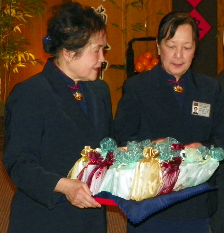 Tzu Chi Buddhists giving gifts