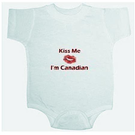 Kiss me I'm Canadian baby onesie