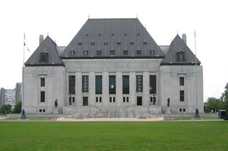 The Supreme Court of Canada in Ottawa, west of Parliament Hill