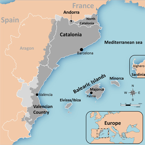 Map of Catalonia