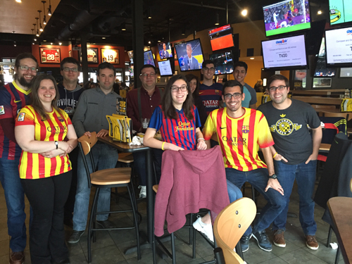Cleveland Catalans watching soccer