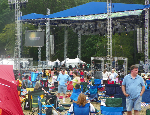 Building the stage for music and Mass