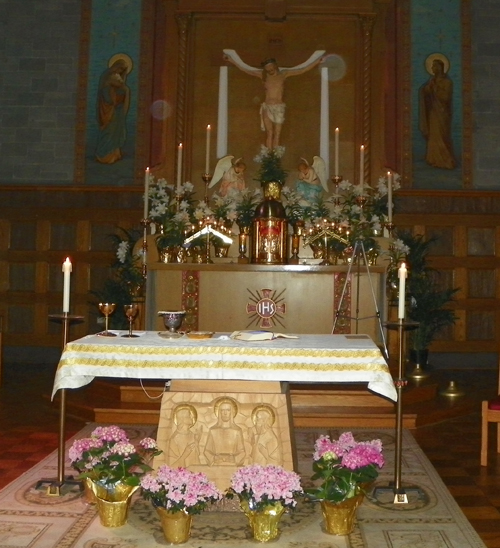 Altar at St Barbara Catholic Church in Cleveland