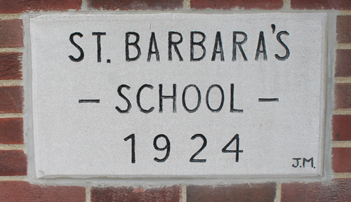 St Barbara Church School sign