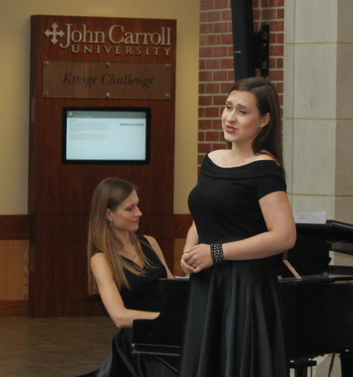 Sisters Ieva and Mariya Dudaite  from Lithuania performed at the opening event of the 2017 WUJA (World Union of Jesuit Alumni) Congress held at John Carroll University in Cleveland Ohio