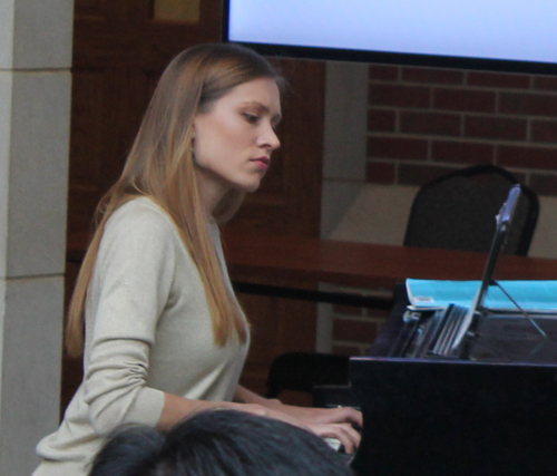 Ieva Dudaite  from Lithuania performed at the opening event of the 2017 WUJA (World Union of Jesuit Alumni) Congress held at John Carroll University in Cleveland Ohio