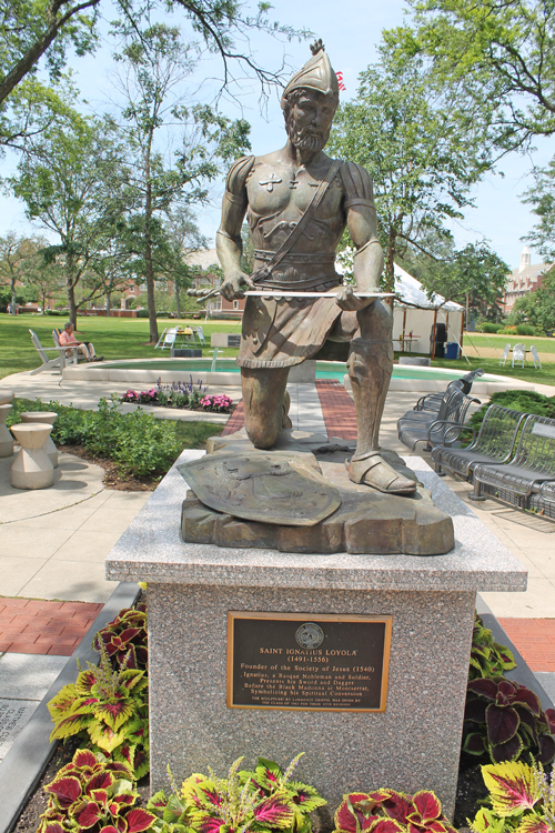 St Ignatius Loyola statue at John Carroll University