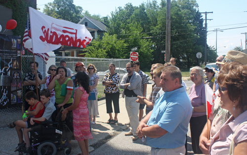 Crowd at St Casimir Church in Cleveland