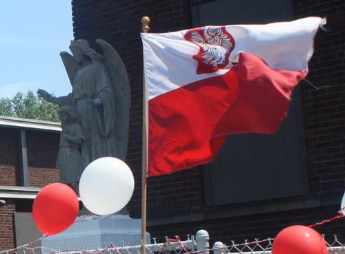 Polish Flag at St Casimir Church in Cleveland
