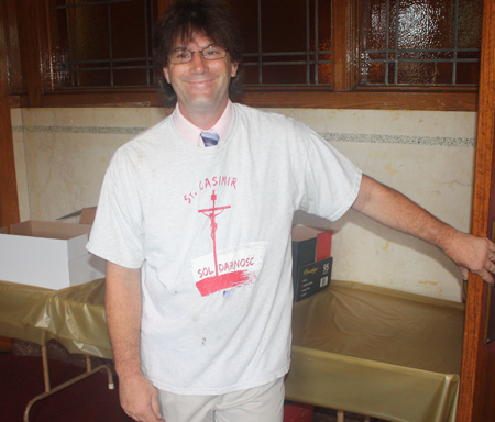Joe Hoffman with St Casimir Solidarity shirt