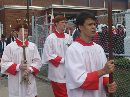 Procession into St Casimir Catholic Church in Cleveland as it reopened