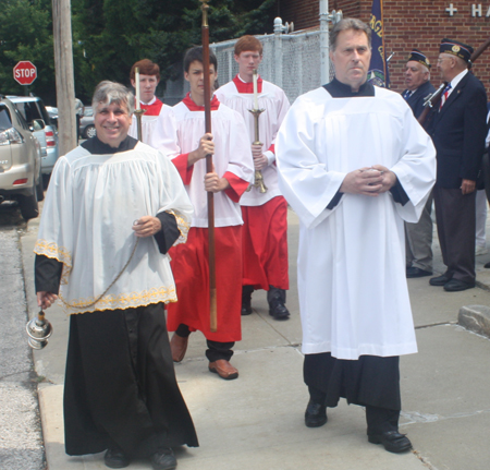 Procession into St Casimir Catholic Church in Cleveland as it reopened