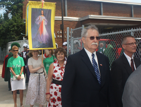 Procession into St Casimir Catholic Church in Cleveland as it reopened