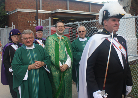 Procession into St Casimir Catholic Church in Cleveland as it reopened