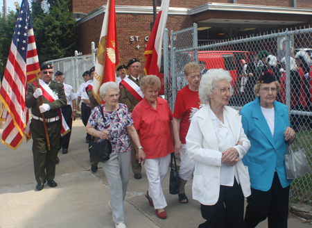 Procession into St Casimir Catholic Church in Cleveland as it reopened