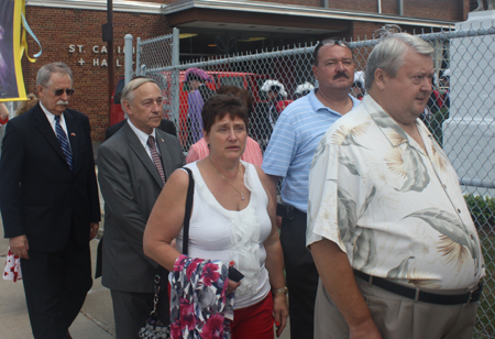 Procession into St Casimir Catholic Church in Cleveland as it reopened