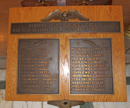 World War II Veterans memorial at St Casimir Church