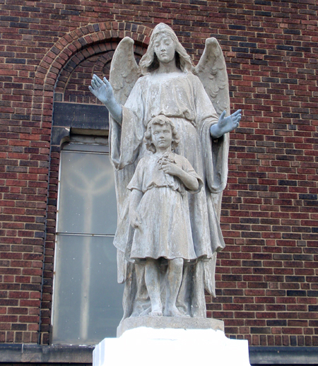 Angel Statue Outside of St Casimir Church in Cleveland Ohio