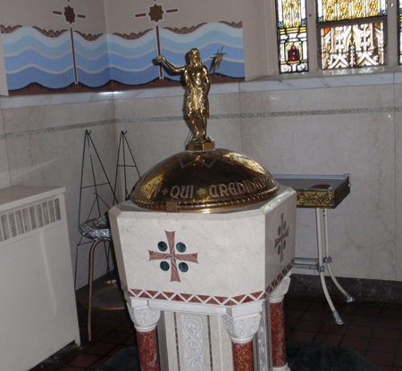 Baptismal Font Inside St Casimir Church in Cleveland