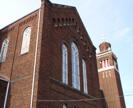 Outside of St Casimir Church in Cleveland Ohio