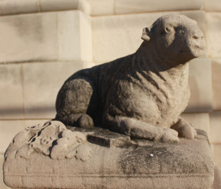 Lamb statue at St. Colman Catholic Church