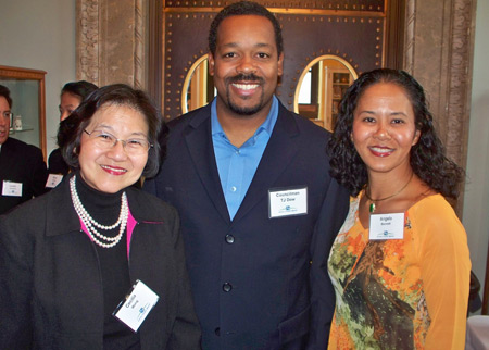 Cecilia Wong, Councilman TJ Dow and Angela Bennett