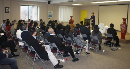 Crowd at Judy Chu event at Margaret Wong's office