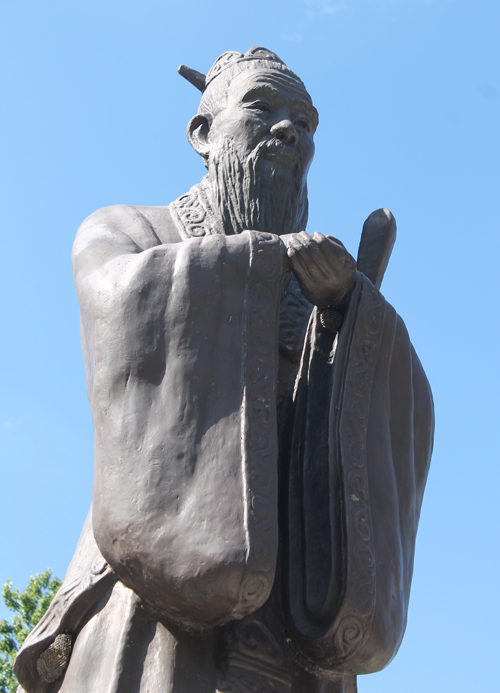Confucius Statue in Chinese Cultural Garden in Cleveland