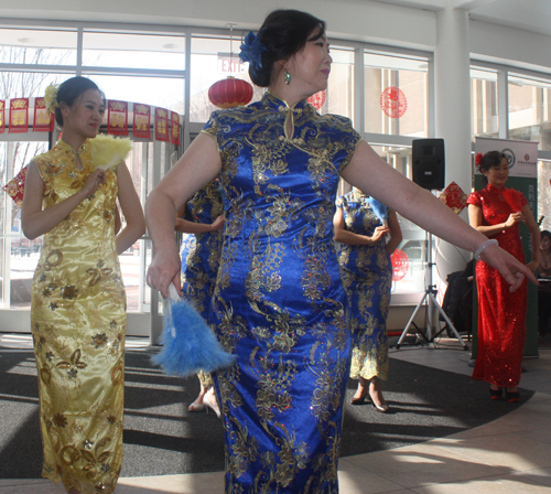 Colorful Chinese fan dance at Lunar New Year at CSU