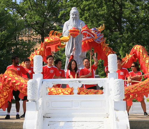 OCA Cleveland Dragon Dance in Chinese Cultural Garden on One World Day