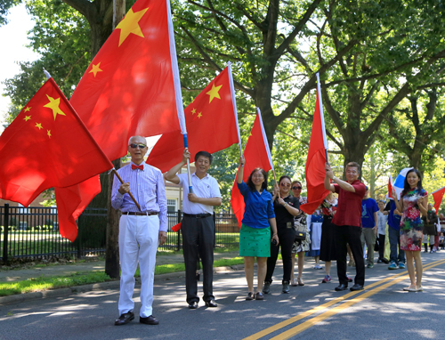 Chinese Garden representatives in the annual Parade of Flags