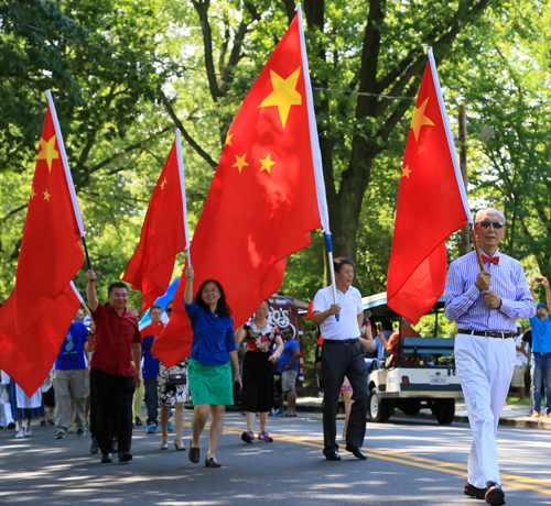 Chinese Garden representatives in the annual Parade of Flags