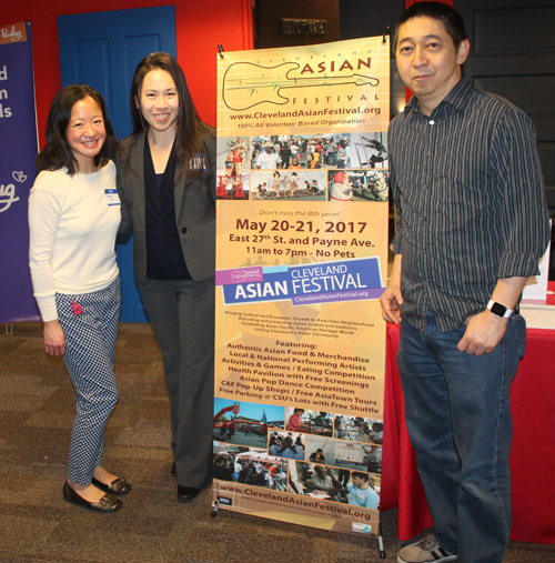 Rachel Ng, Lisa Wong and Johnny Wu at the OCA table 